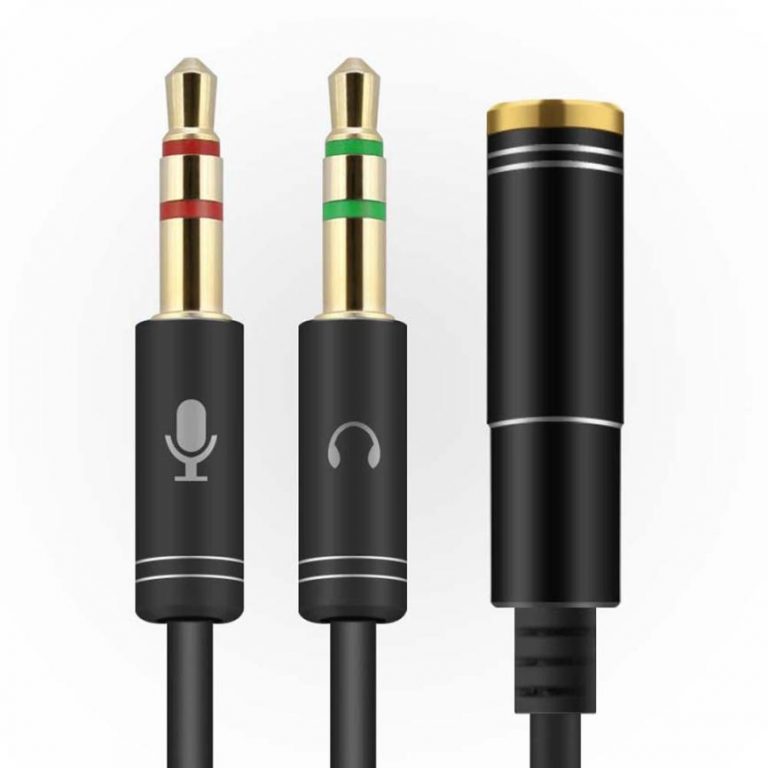 CablesOnline 2.5ft 3.5mm Stereo To Dual 3.5mm Headset & Mic Cable - IPhone To PC