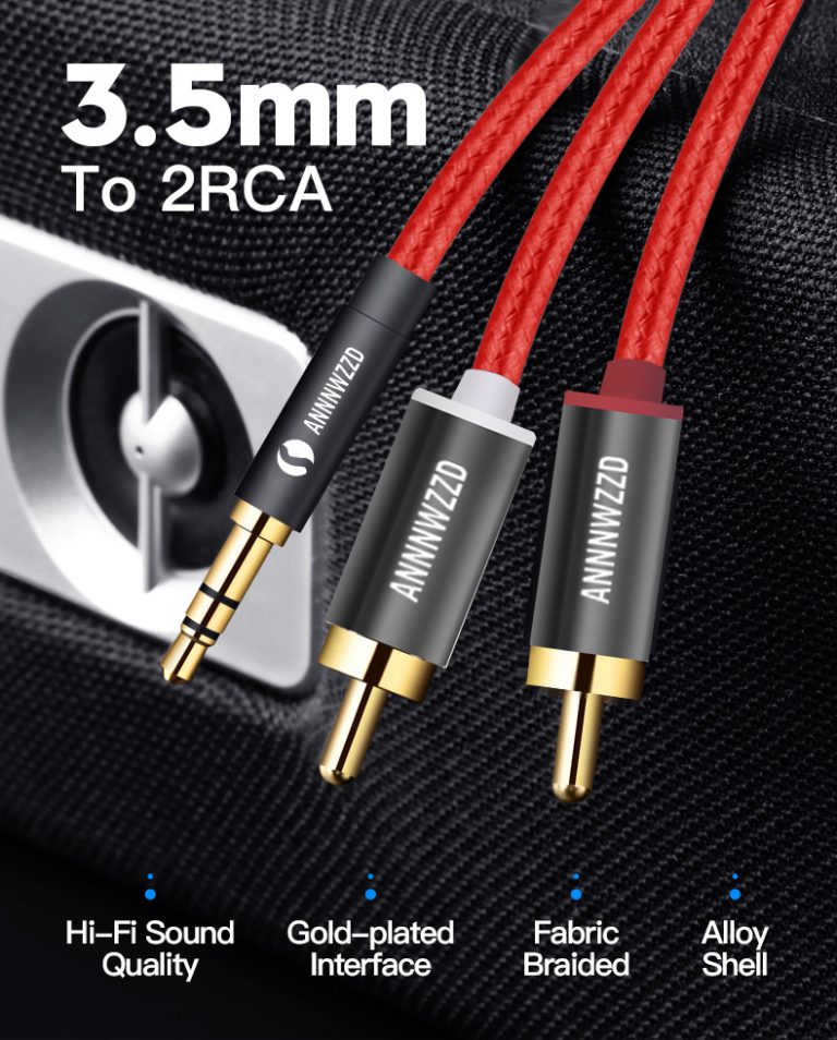 RCA Cable 2RCA to 3.5 audio cable 3.5mm jack rca aux cable 0.5m 1m 2m ...