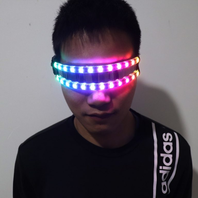 Luminous Half Face X Glowing Eyes LED Lights Mask DIY Eyewear PC Masks