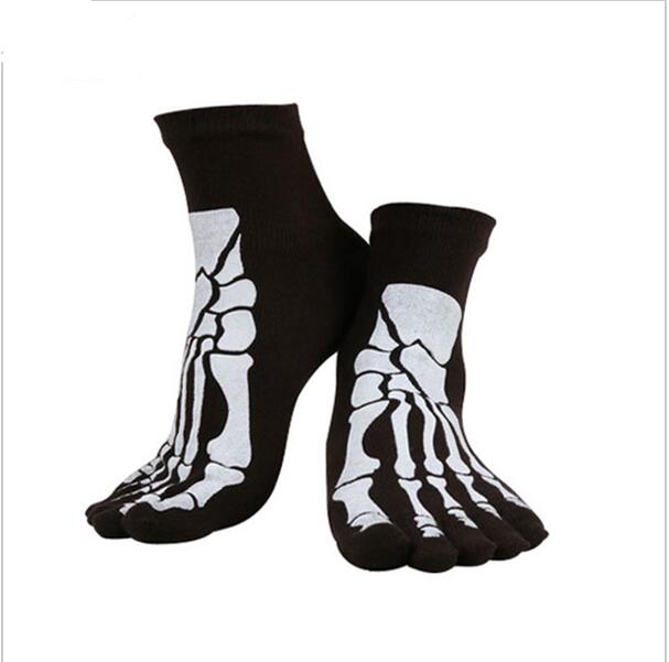 10 colors Punk Rock Men & 3D print terror skeleton toe socks Hip Hop ...