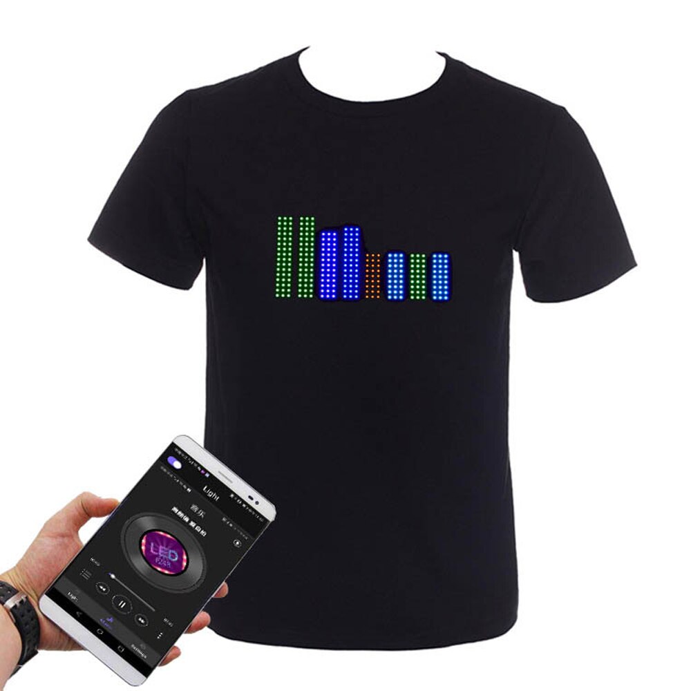 Bluetooth Programmable Led T-shirt Dj LED Tshirt Built-in Battery ...