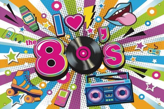 80s Backdrop Disco Music Dance Show Time Retro Radio Adult Birthday ...